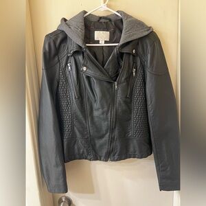 NWOT Xhilaration Juniors Faux Leather Black Jacket Size XL